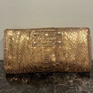 Kate Spade Gold Snakeskin wallet